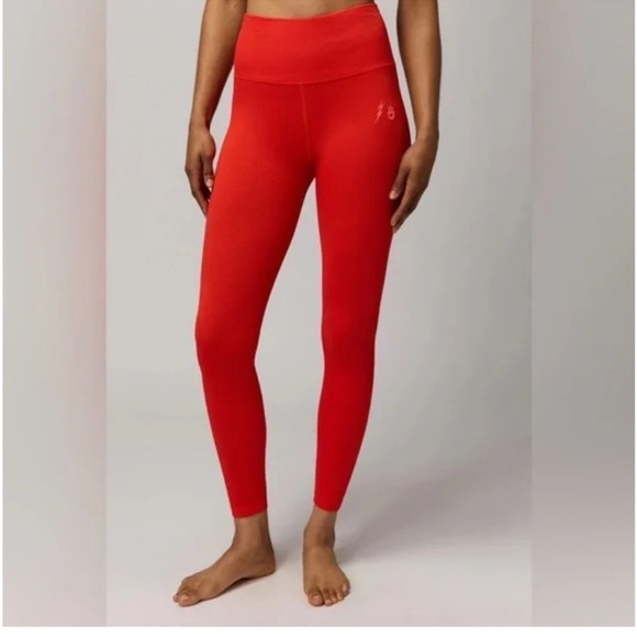 Spiritual Gangster Pants - NWT Spiritual Gangster Red Ribbed Sculpted Legging Never Knocked Out Tights XS/S